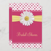 Roze polaire Dot Daisy Bridal Shower Kaart (Voorkant / Achterkant)