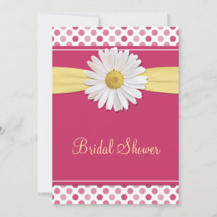 Roze polaire Dot Daisy Bridal Shower Kaart