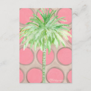 Roze polaire dot palm boomplatte kaart/ uitnodigin kaart