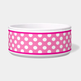  roze polaire dot pattern keramische dog Bowl Voerbakje