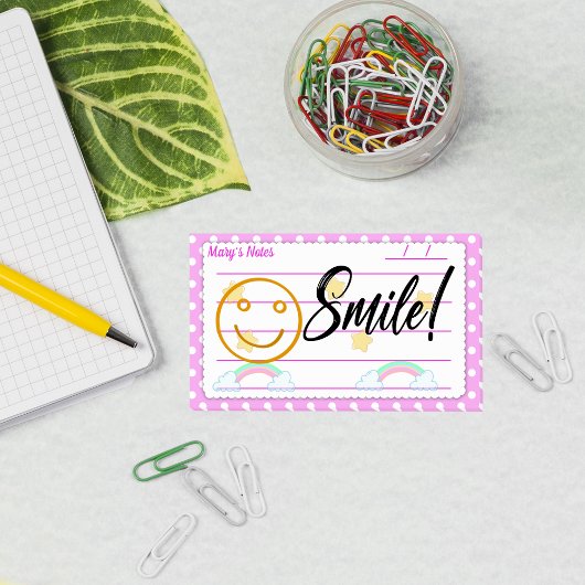 Roze polakstippen, schattige sterren & regenbogen  post-it® notes