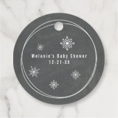 Roze Polar Beer Sneeuwvlokken krijtbord Baby showe Bedankjes Labels (Achterkant)