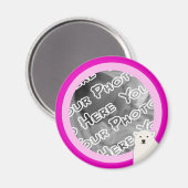 Roze Polar Beren Ronde Magneet (Voorkant / Achterkant)
