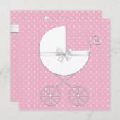 Roze Polka Dot Baby Shower Uitnodigingen (Voorkant / Achterkant)