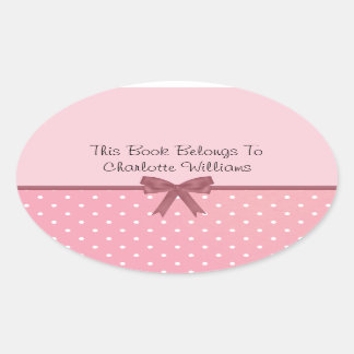Roze Polka Dot Book Label