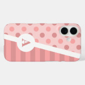  Roze Polka Dot en Stripe Pattern Case-Mate iPhone Case (Achterkant (horizontaal))