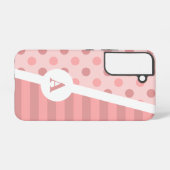 Roze Polka Dot en Stripe Pattern Samsung Galaxy Hoesje (Achterkant horizontaal)