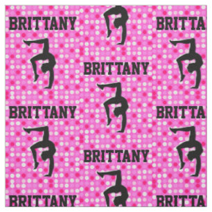 ROZE POLKA DOT GEPERSONALISEERDE GYMNASTIEK STOF