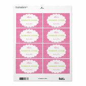 Roze Polka Dot Gepersonaliseerde zelfgemaakte cook Etiket (Full Sheet)
