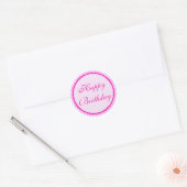 Roze Polka Dot Happy Birthday Sticker (Envelop)