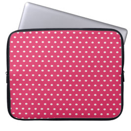 Roze Polka Dot Laptop Hoesje Sleeve