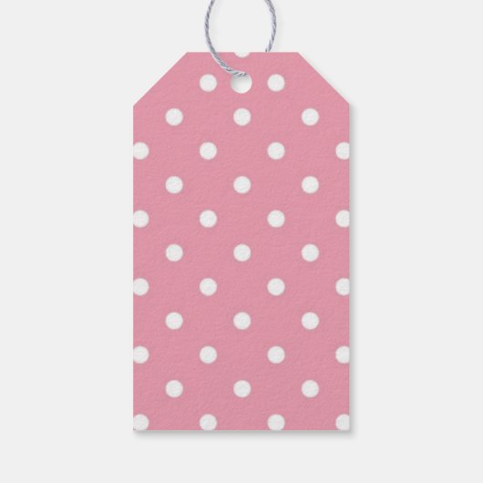 Roze polka-dot logo cadeaulabel (Achterkant)