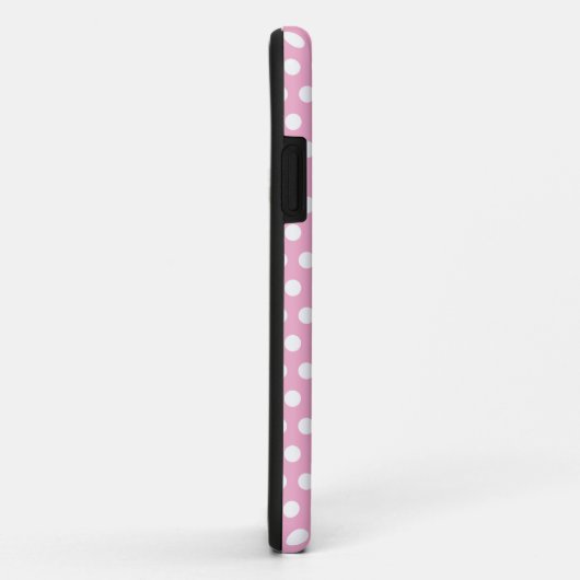Roze Polka Dot Monogram iPhone Case (Achterkant/rechts)