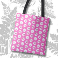 Roze polka dot monogram Tas