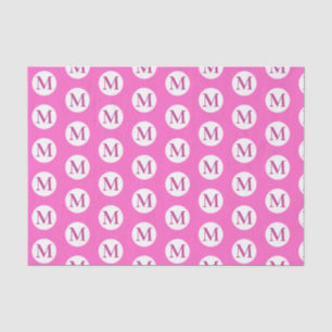 Roze polka dot monogram tissuepapier