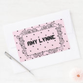 Roze Polka Dot Naam Stickers (Envelop)