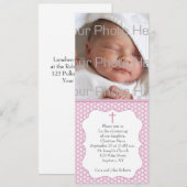 Roze Polka Dot Religieuze Fotokaart Kaart (Voorkant / Achterkant)