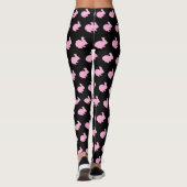 Roze Polka Dot Silhouette Bunny Rabbit Leggings (Achterkant)