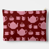 Roze Polka Dot Tea Set Burgundy Persoonlijk Etui (Achterkant)