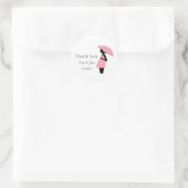 Roze Polka Dots Baby shower Dank u Sticker (Tas)