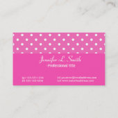 Roze polka dots girly visitekaartje (Achterkant)