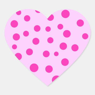 Roze Polka Dots Hart Stickers