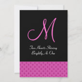 Roze Polka Dots Weddenschap Monogram Kaart (Achterkant)