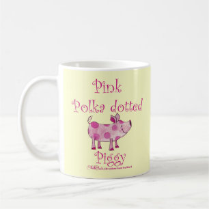 Roze Polka gestippeld Piggy Koffiemok
