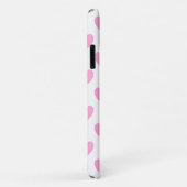 Roze polka-harten op wit Case-Mate iPhone case (Achterkant/rechts)