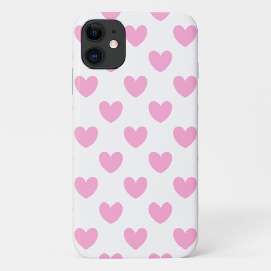 Roze polka-harten op wit Case-Mate iPhone case (Achterkant)