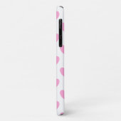 Roze polka-harten op wit Case-Mate iPhone case (Achterkant/links)