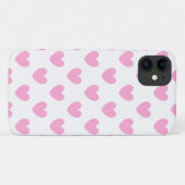 Roze polka-harten op wit Case-Mate iPhone case (Achterkant (horizontaal))