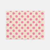 Roze polka-punten op crème fleece deken (Voorkant (Horizontaal))