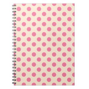 Roze polka-punten op crème notitieboek
