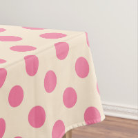Roze polka-punten op crème