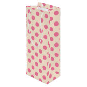 Roze polka-punten op crème wijn cadeautas (Achterkant Gekanteld)