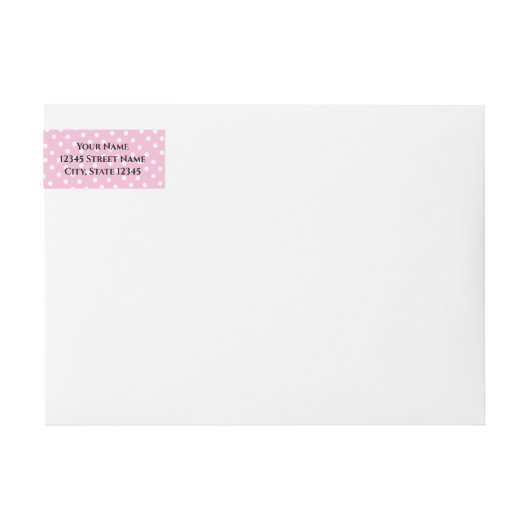 Roze polka stippen baby shower aangepast retouradr (Voorkant)