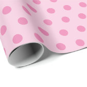 roze polka stippen cadeaupapier (Rol Hoek)