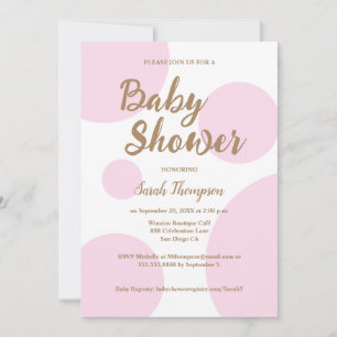 Roze Polka stippen Modern chique Baby shower Kaart
