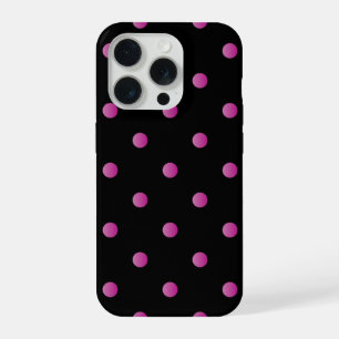 roze polka stippenpatroon iPhone 15 pro hoesje