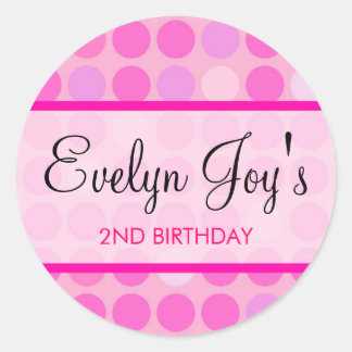 Roze Polkadot Stickers / Favor Tags