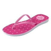Roze Polkadots-Seashells- Teenslippers (Schuin)