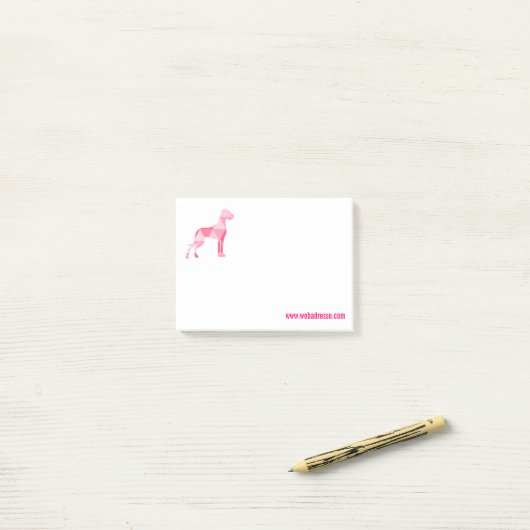 Roze Polygoon Dogge Post-it Notities Post-it® Notes (Op bureau)