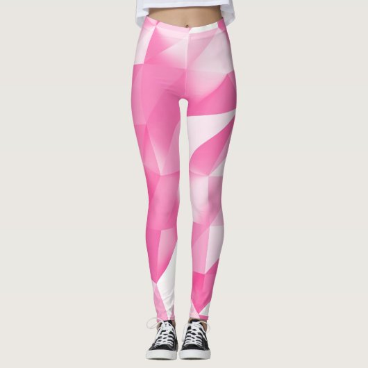 Roze polygoonachtergrond: abstracte 3D-rendering Leggings (Voorkant)