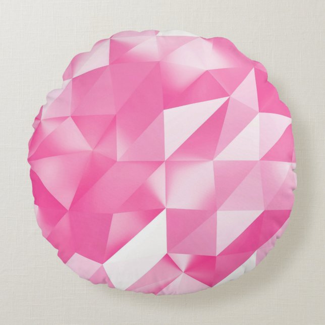 Roze polygoonachtergrond: abstracte 3D-rendering Rond Kussen (Voorkant)