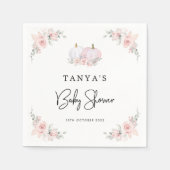 Roze pomkin Baby shower Napkin Servet (Voorkant)