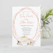 Roze pomkin Baby shower Uitnodiging (Staand voorkant)