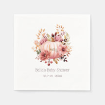 Roze pomkin Floral Baby shower