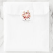 Roze pomkin Floral Baby shower Vierkante Sticker (Tas)