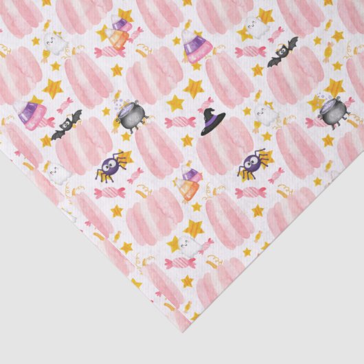 Roze pomkin Halloween Tissuepapier (Detail)